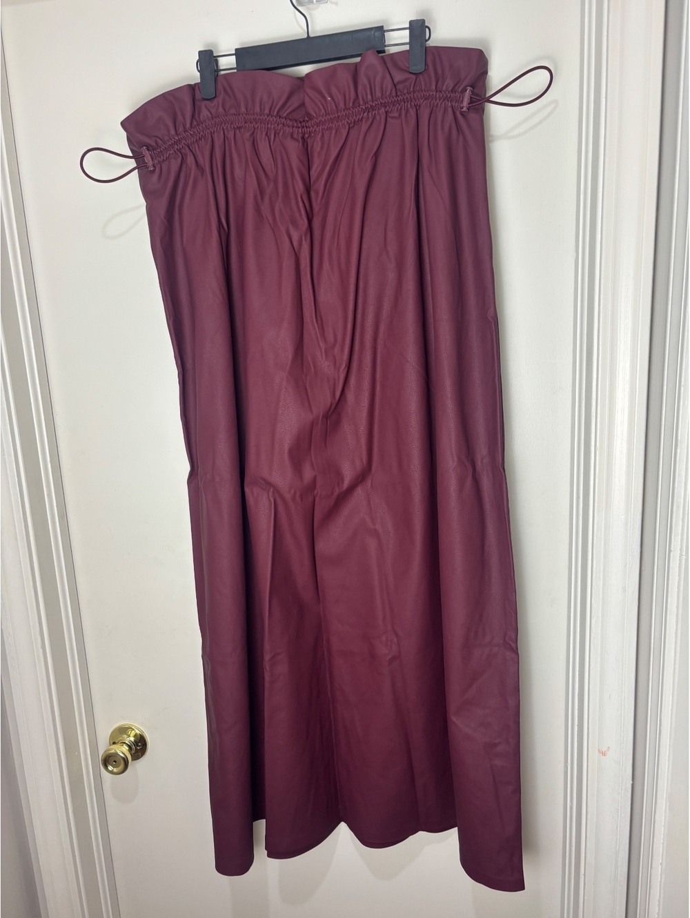 TEREA by Andrea Pitter XXL Dark Cherry Faux Leather Maxi Skirt NWT Plus Size